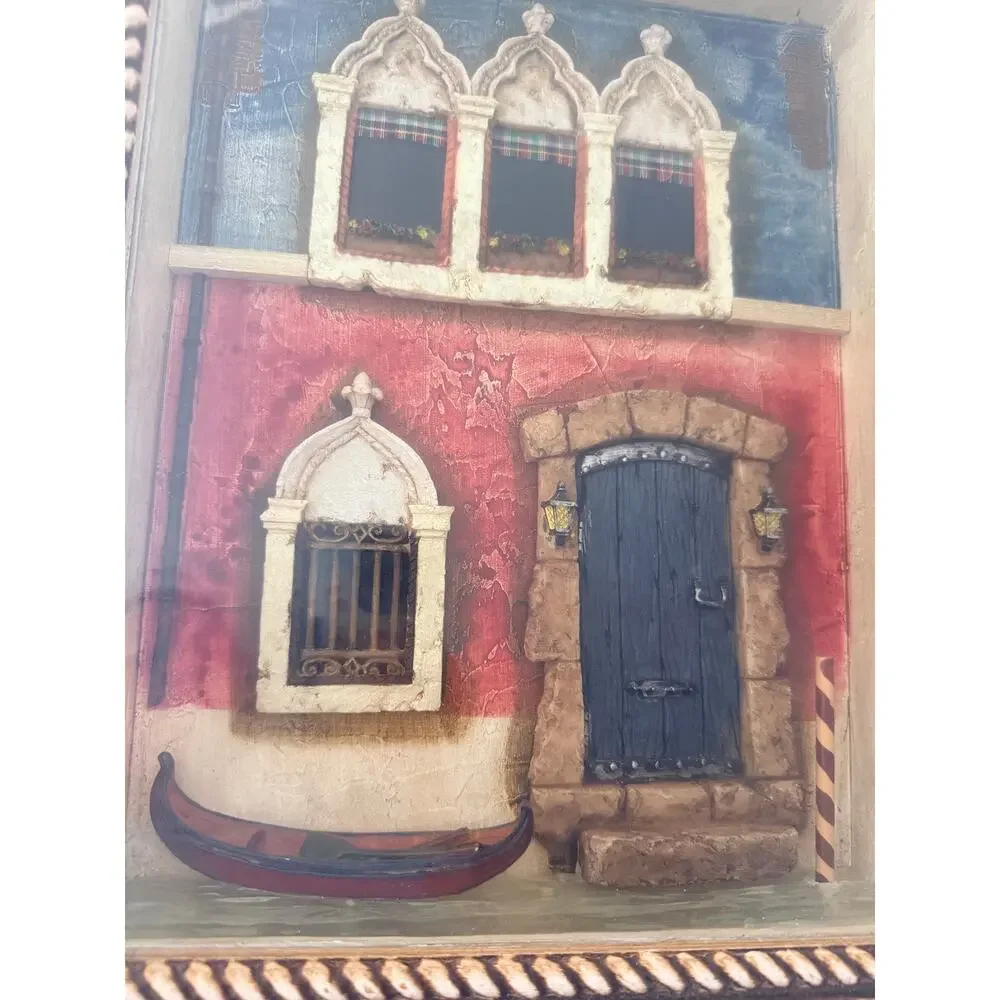Venice Shadow Box Art - 3D Italian Diorama Miniature Wall Decor Gondola Gift